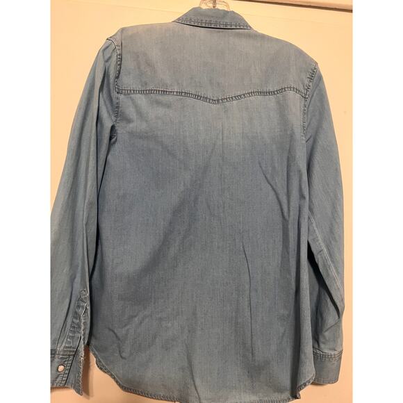 a.n.a Light Blue Denim Blouse - Picture 3 of 3